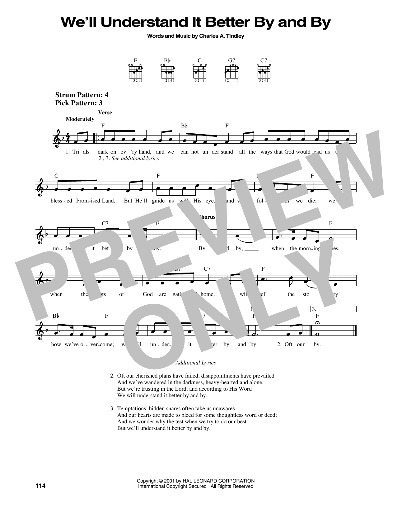 Charles A. Tindley We'll Understand It Better By And By Sheet Music Notes & Chords for Easy Guitar - Download or Print PDF