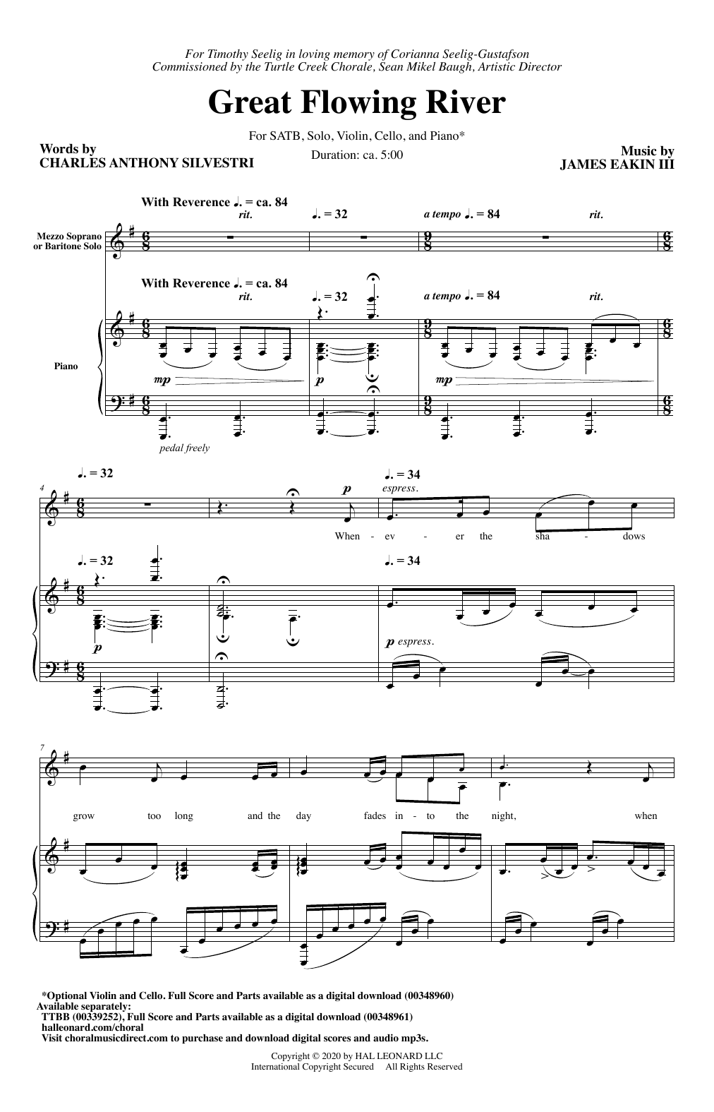 Charles Anthony Silvestri and James Eakin III Great Flowing River Sheet Music Notes & Chords for TTBB Choir - Download or Print PDF