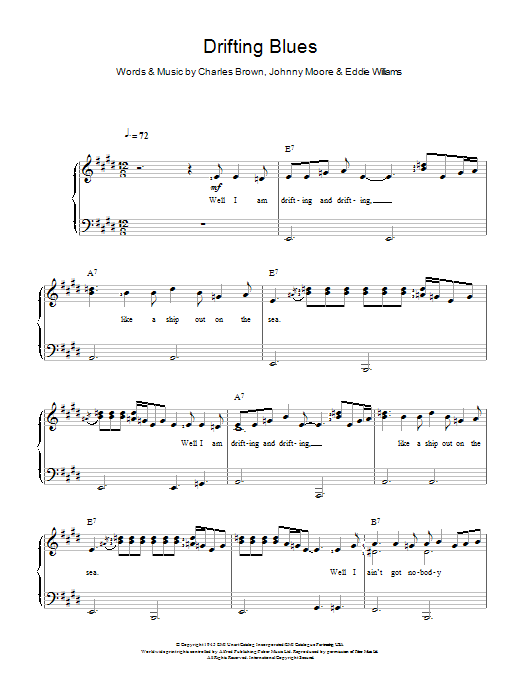 Charles Brown Drifting Blues Sheet Music Notes & Chords for Piano & Vocal - Download or Print PDF