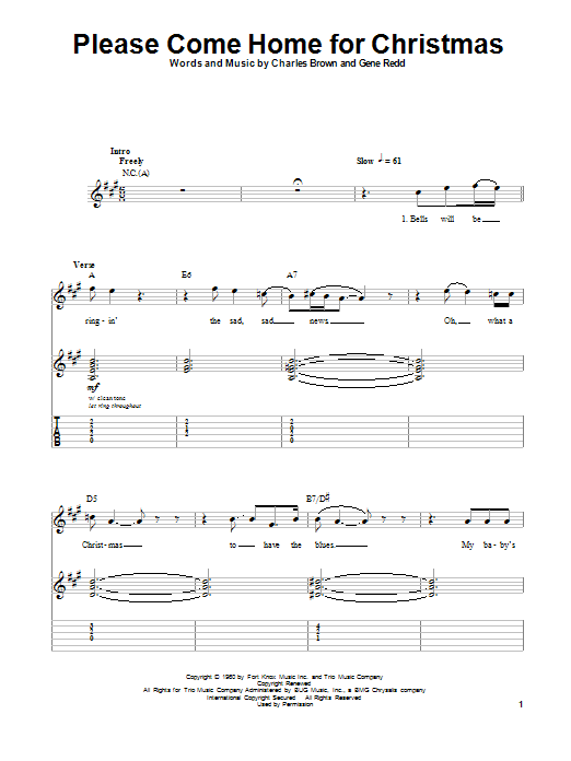 Charles Brown Please Come Home For Christmas Sheet Music Notes & Chords for Violin - Download or Print PDF