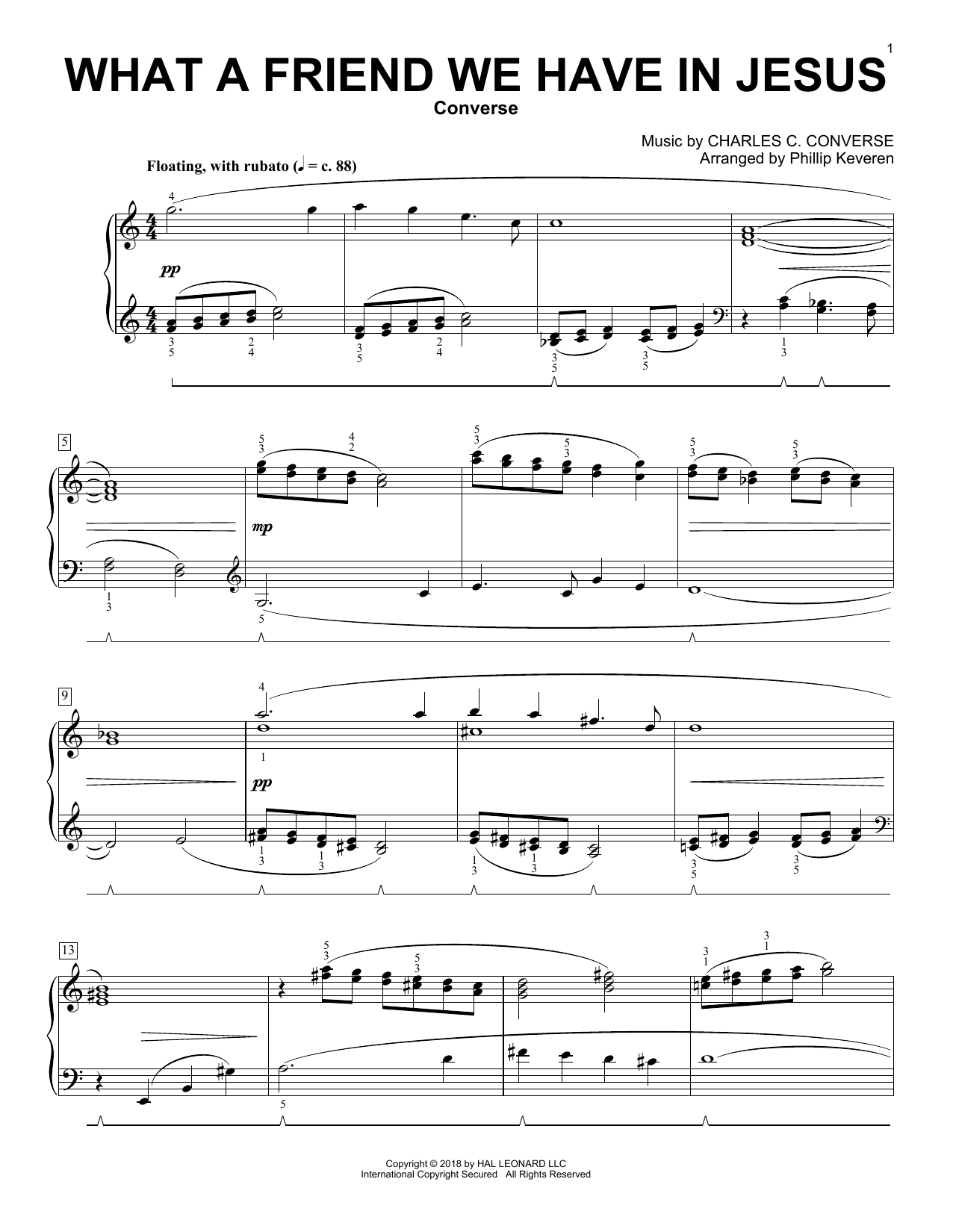 Phillip Keveren What A Friend We Have In Jesus [Classical version] (arr. Phillip Keveren) Sheet Music Notes & Chords for Piano - Download or Print PDF