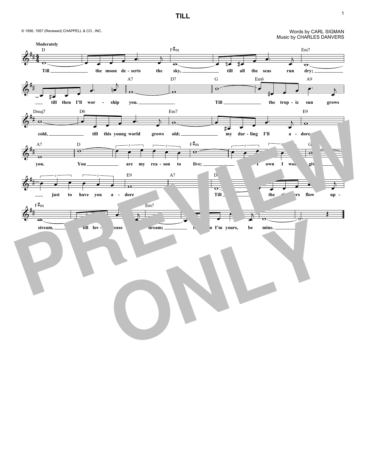 Charles Danvers Till Sheet Music Notes & Chords for Lead Sheet / Fake Book - Download or Print PDF