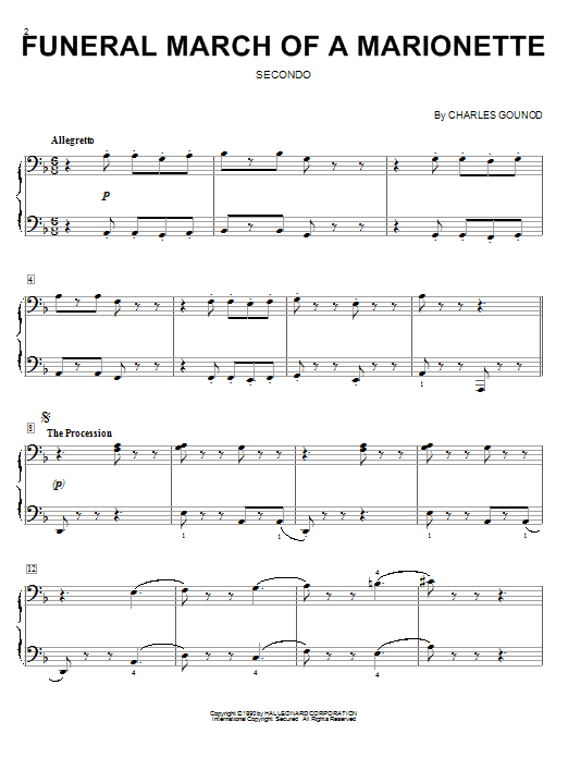 Charles Gounod Funeral March Of A Marionette Sheet Music Notes & Chords for Educational Piano - Download or Print PDF