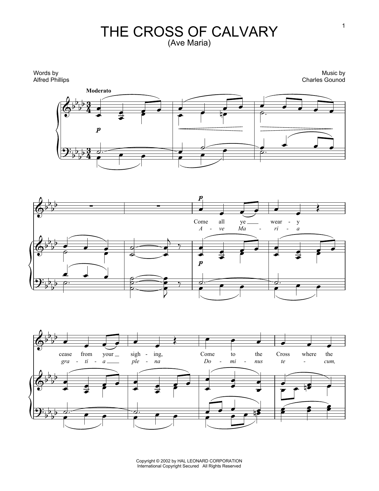 Charles Gounod The Cross Of Calvary Sheet Music Notes & Chords for Piano & Vocal - Download or Print PDF