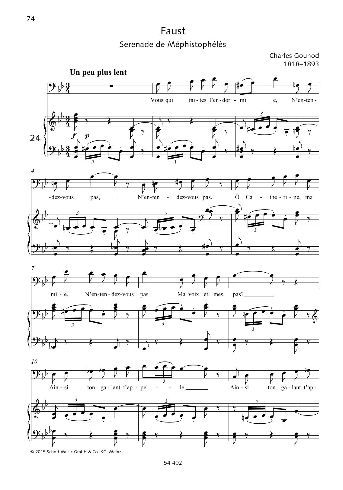 Charles Gounod Vous qui faites l'endormie Sheet Music Notes & Chords for Piano & Vocal - Download or Print PDF