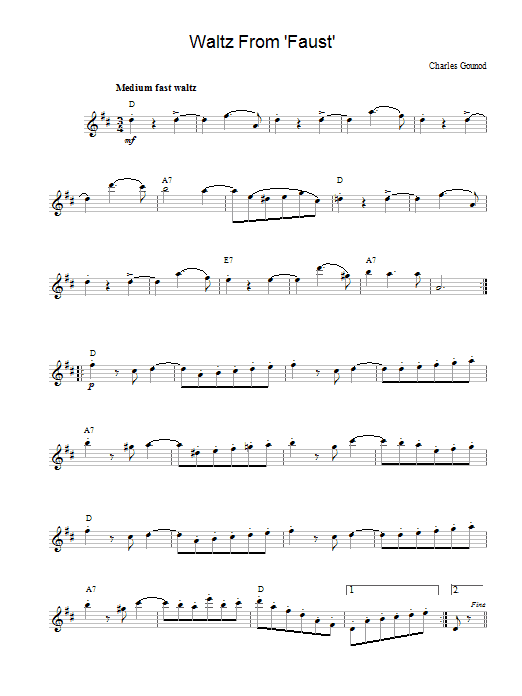 Charles Gounod Waltz From Faust Sheet Music Notes & Chords for Piano - Download or Print PDF