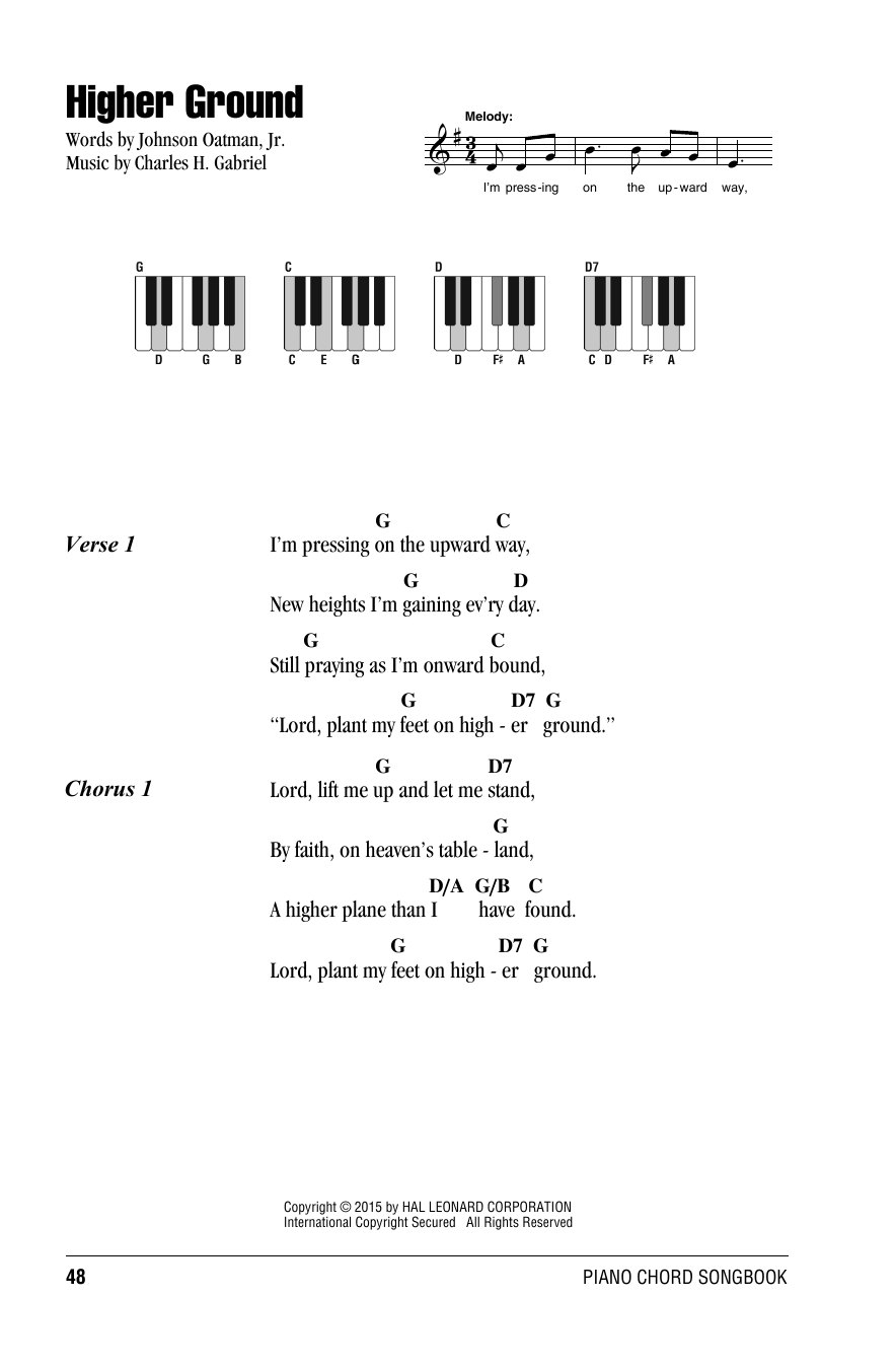 Charles H. Gabriel Higher Ground Sheet Music Notes & Chords for Easy Guitar - Download or Print PDF