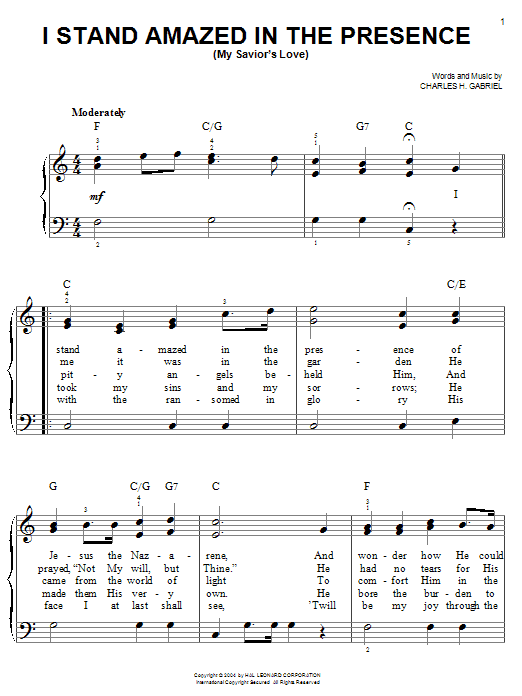 Charles H. Gabriel I Stand Amazed In The Presence (My Savior's Love) Sheet Music Notes & Chords for Ukulele - Download or Print PDF