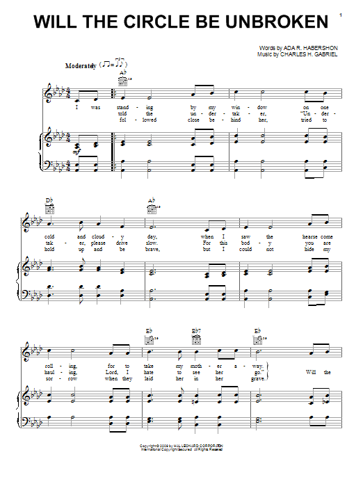 Charles H. Gabriel Will The Circle Be Unbroken Sheet Music Notes & Chords for Chord Buddy - Download or Print PDF