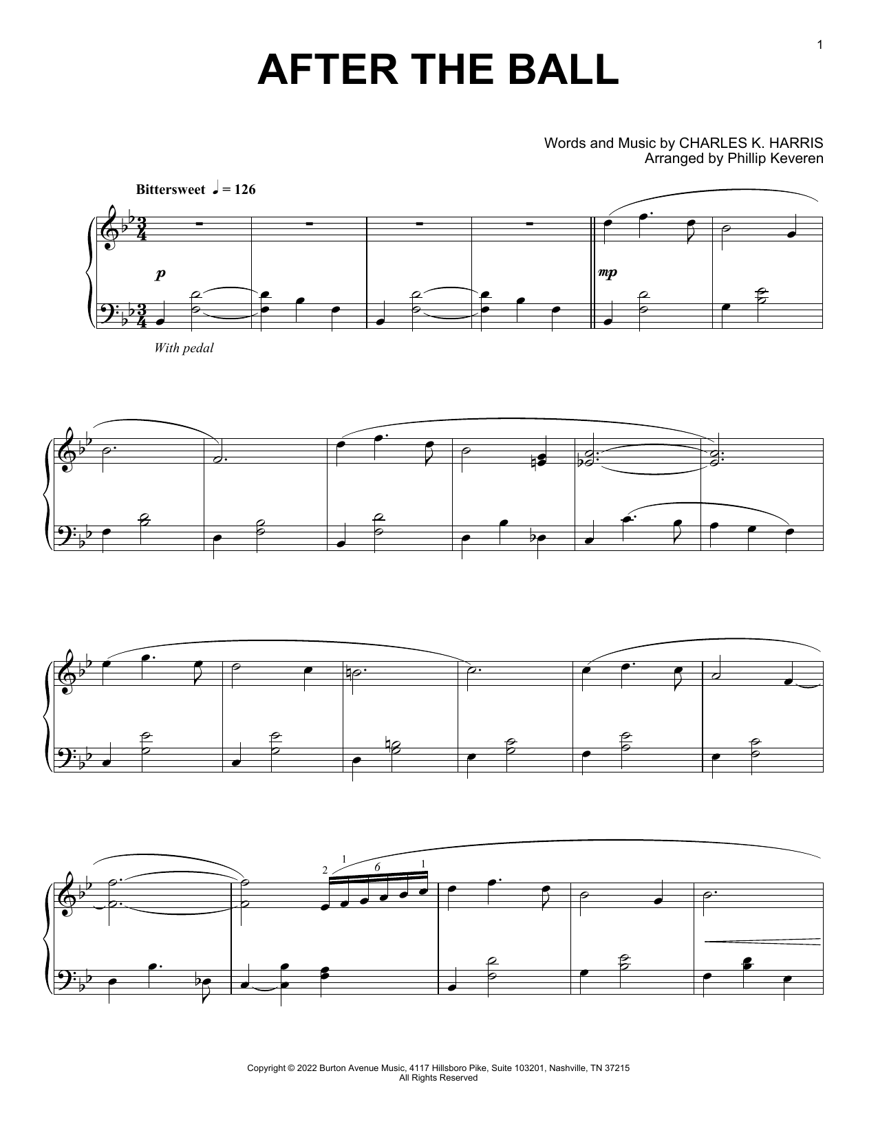 Charles K. Harris After The Ball (arr. Phillip Keveren) Sheet Music Notes & Chords for Piano Solo - Download or Print PDF