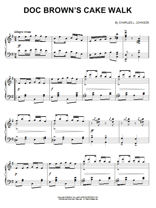 Charles L. Johnson Doc Brown's Cake Walk Sheet Music Notes & Chords for Piano - Download or Print PDF