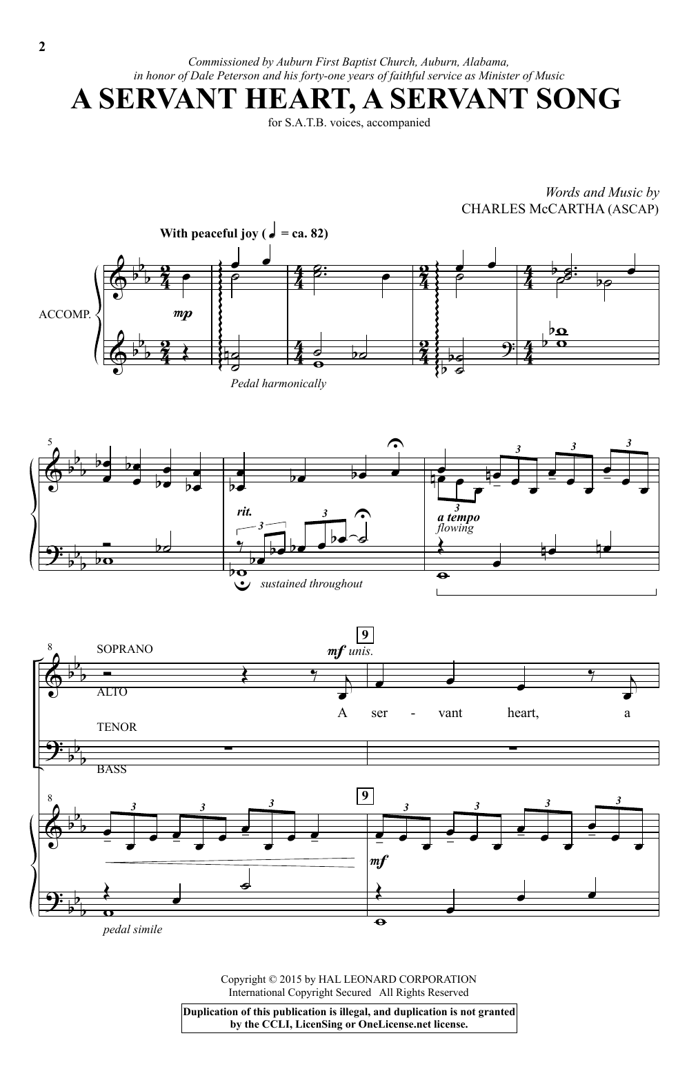 Charles McCartha A Servant Heart, A Servant Song Sheet Music Notes & Chords for SATB - Download or Print PDF