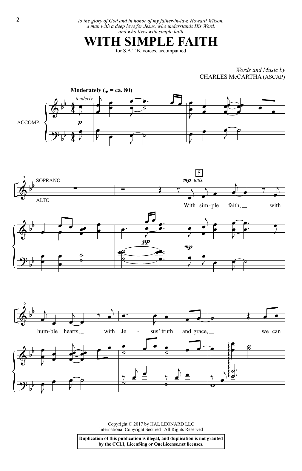Charles McCartha With Simple Faith Sheet Music Notes & Chords for SATB - Download or Print PDF