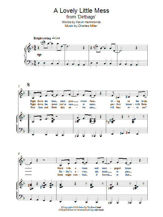 Charles Miller & Kevin Hammonds A Lovely Little Mess (from Dirtbags) Sheet Music Notes & Chords for Piano & Vocal - Download or Print PDF