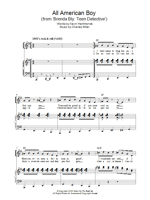 Charles Miller & Kevin Hammonds All American Boy (from Brenda Bly: Teen Detective) Sheet Music Notes & Chords for Piano & Vocal - Download or Print PDF