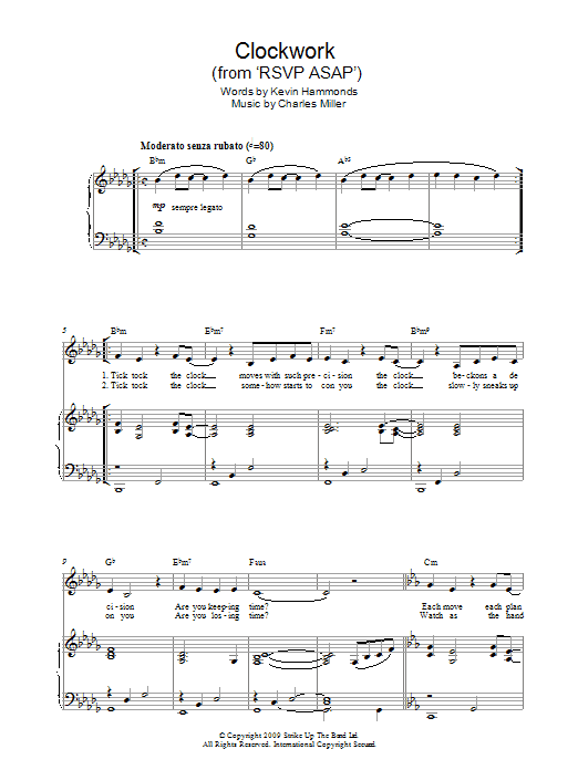 Charles Miller & Kevin Hammonds Clockwork (from RSVP ASAP) Sheet Music Notes & Chords for Piano & Vocal - Download or Print PDF