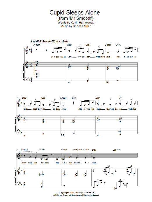 Charles Miller & Kevin Hammonds Cupid Sleeps Alone (from Mr Smooth) Sheet Music Notes & Chords for Piano & Vocal - Download or Print PDF