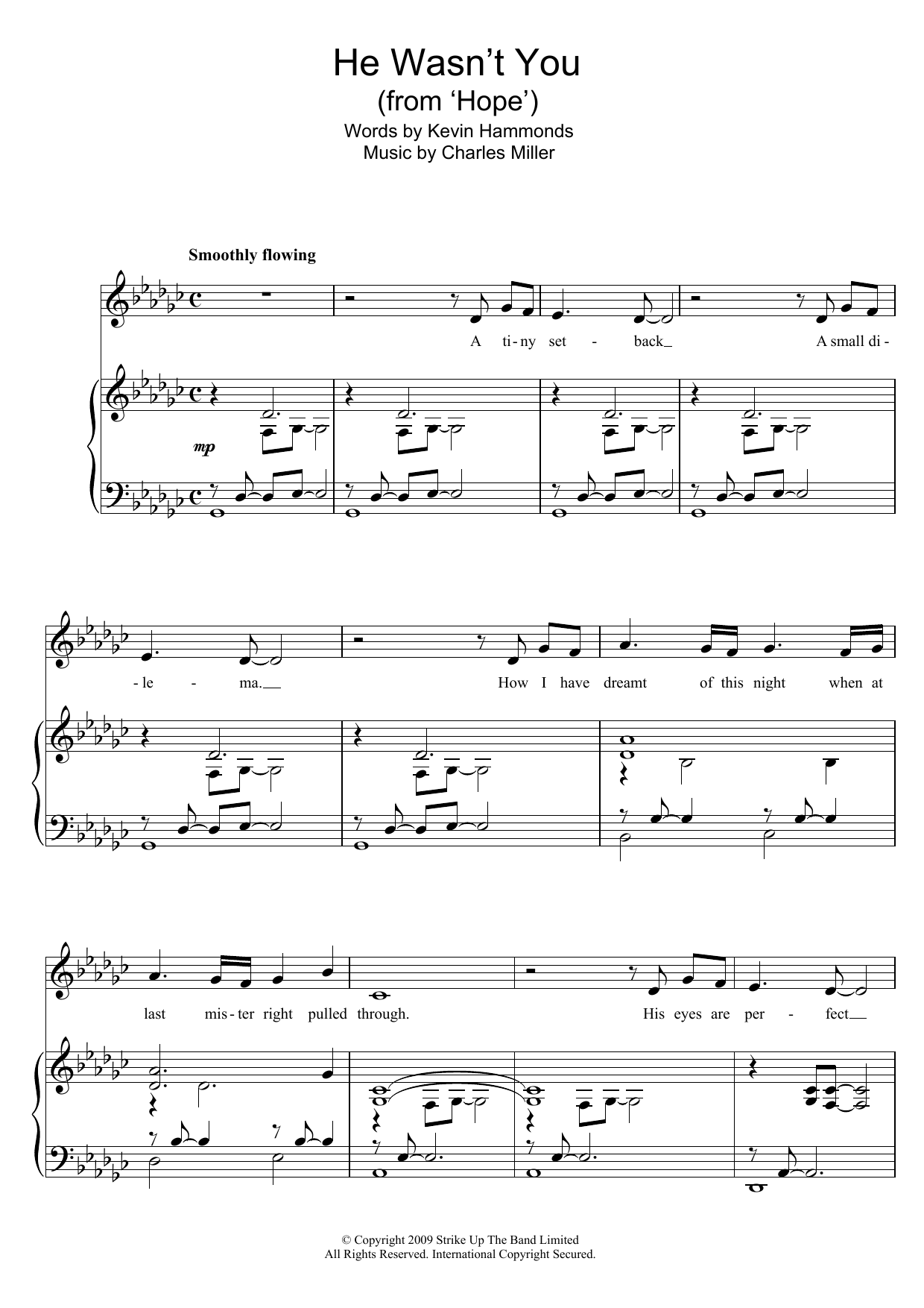 Charles Miller He Wasn't You (from Hope) Sheet Music Notes & Chords for Piano & Vocal - Download or Print PDF