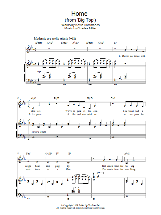 Charles Miller & Kevin Hammonds Home (from Big Top) Sheet Music Notes & Chords for Piano & Vocal - Download or Print PDF