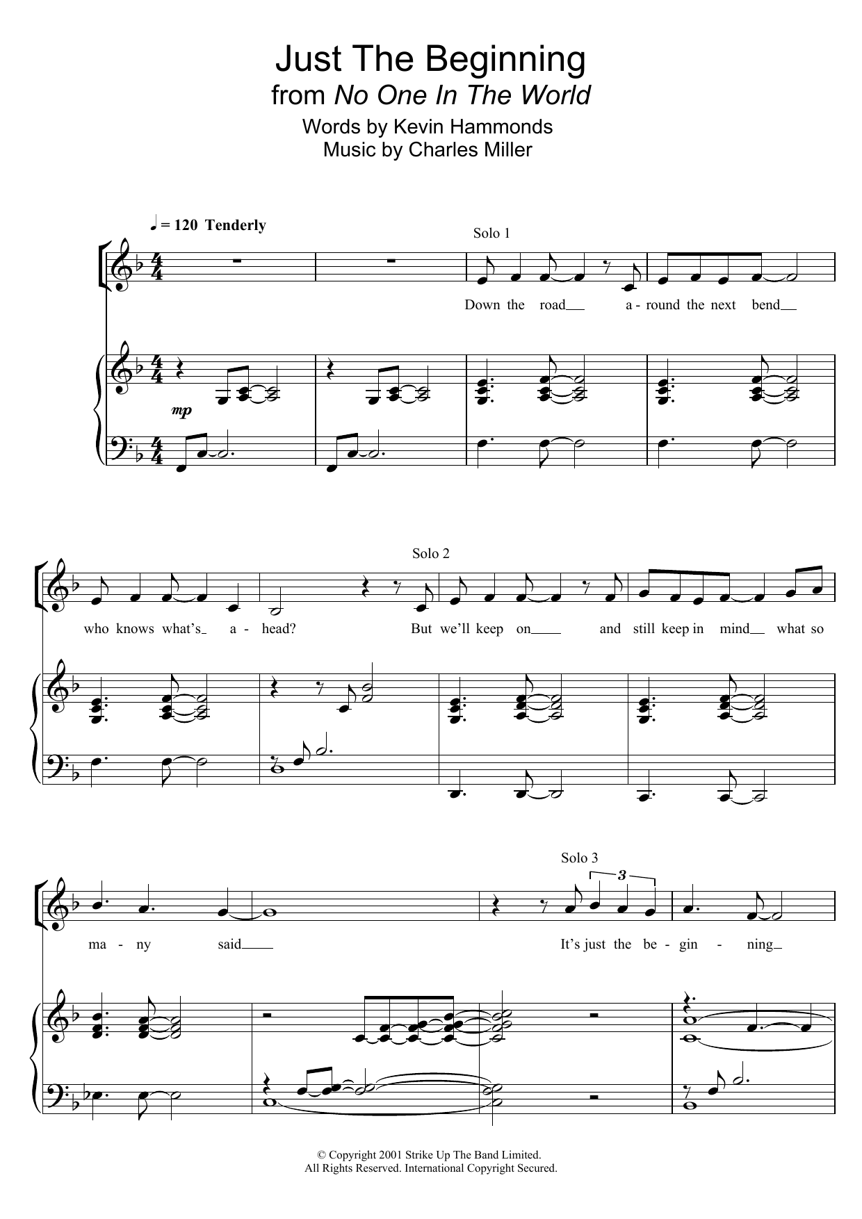 Charles Miller Just The Beginning (From No One In The World) Sheet Music Notes & Chords for Piano & Vocal - Download or Print PDF
