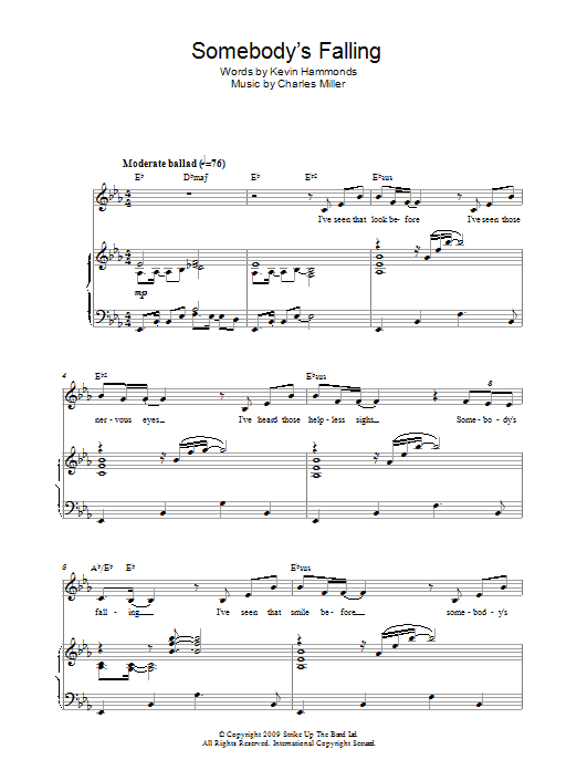 Charles Miller & Kevin Hammonds Somebody's Falling (from When Midnight Strikes) Sheet Music Notes & Chords for Piano & Vocal - Download or Print PDF