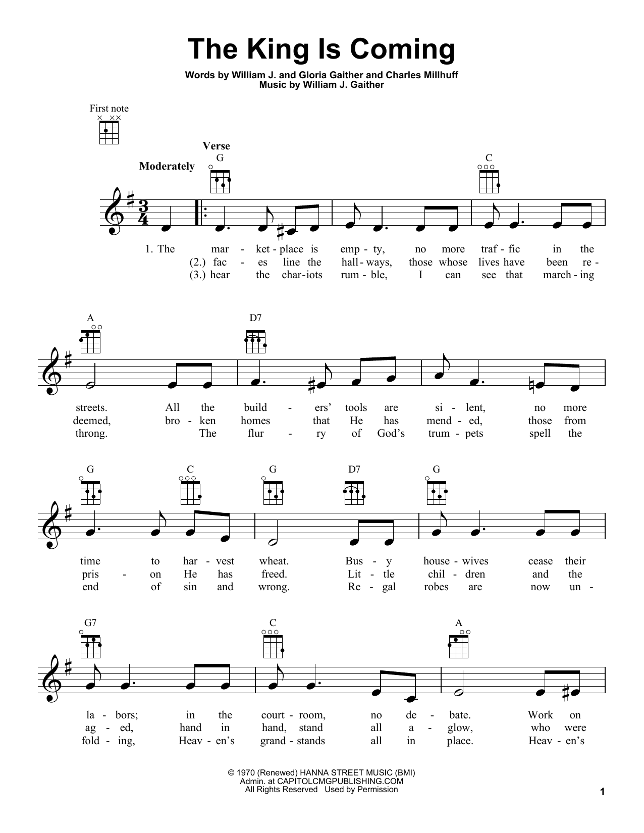 Charles Millhuff The King Is Coming Sheet Music Notes & Chords for Easy Piano - Download or Print PDF