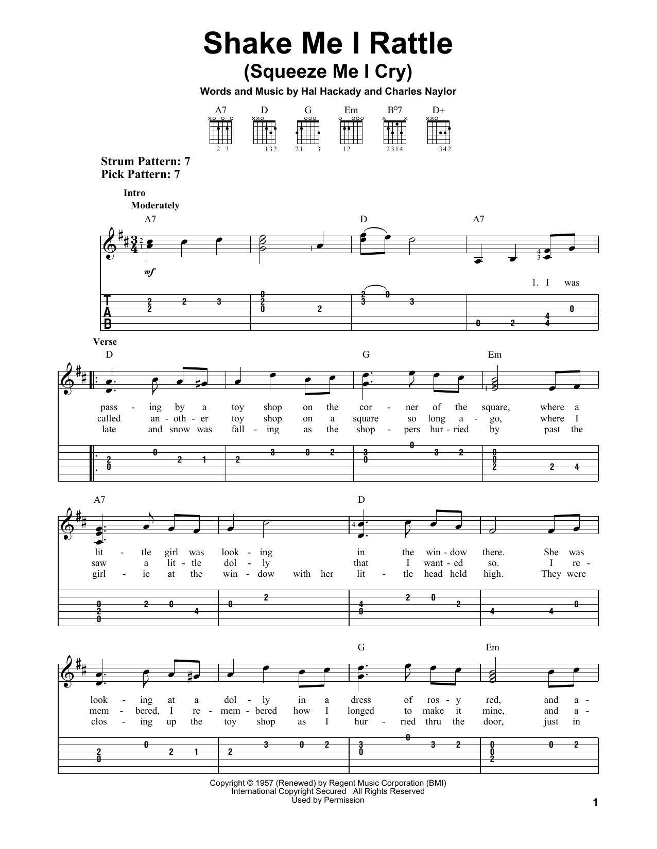 Charles Naylor Shake Me I Rattle (Squeeze Me I Cry) Sheet Music Notes & Chords for Easy Guitar Tab - Download or Print PDF