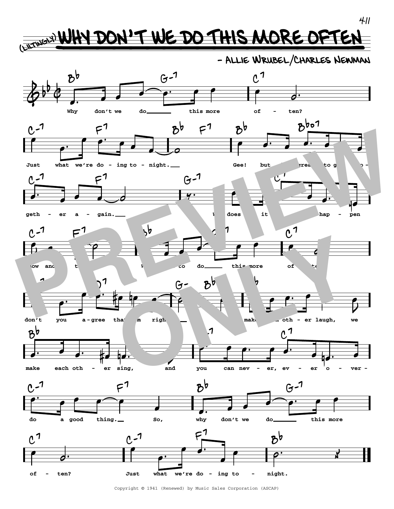 Charles Newman Why Don't We Do This More Often (High Voice) Sheet Music Notes & Chords for Real Book – Melody, Lyrics & Chords - Download or Print PDF