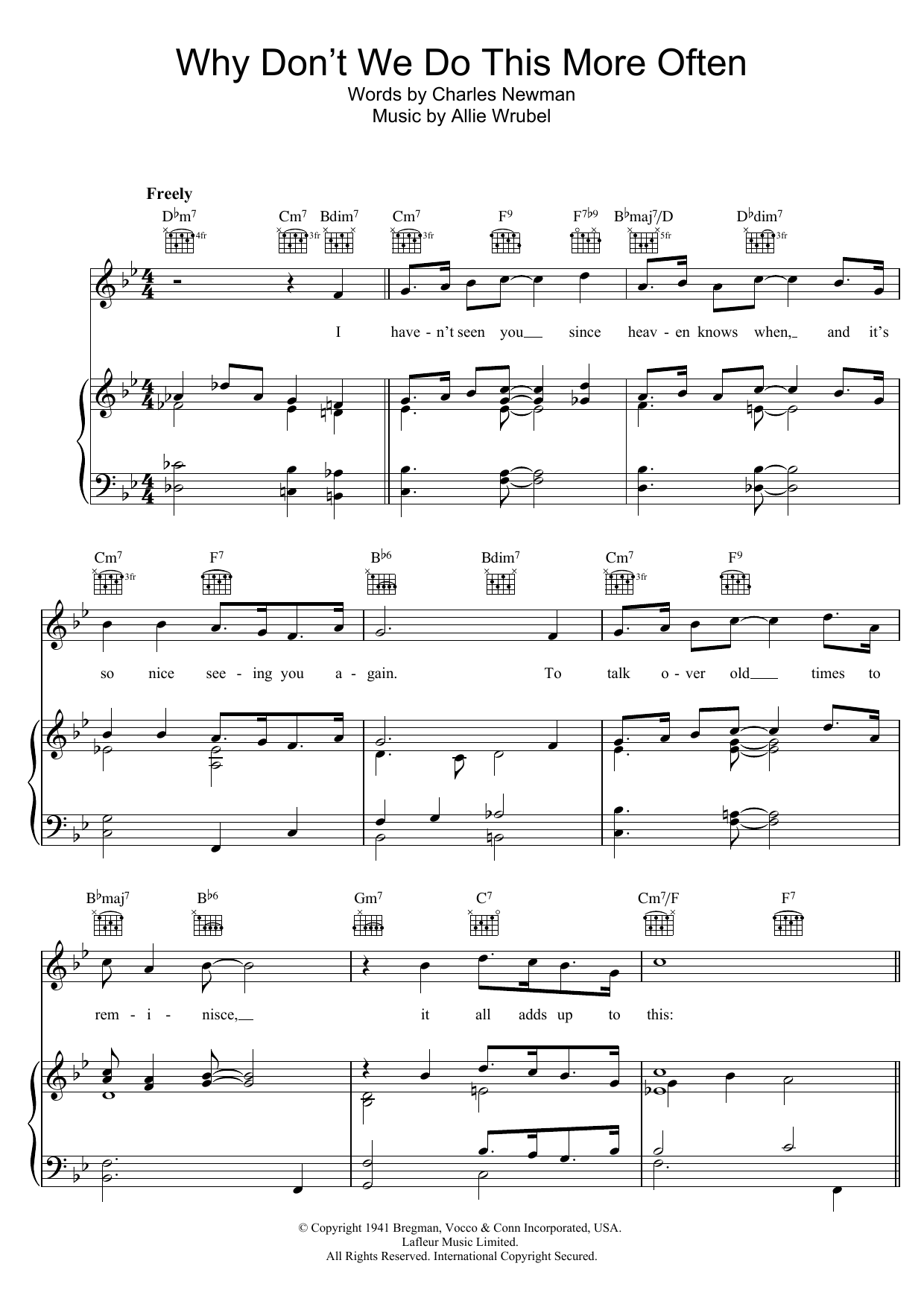 Charles Newman Why Don't We Do This More Often Sheet Music Notes & Chords for Piano, Vocal & Guitar (Right-Hand Melody) - Download or Print PDF