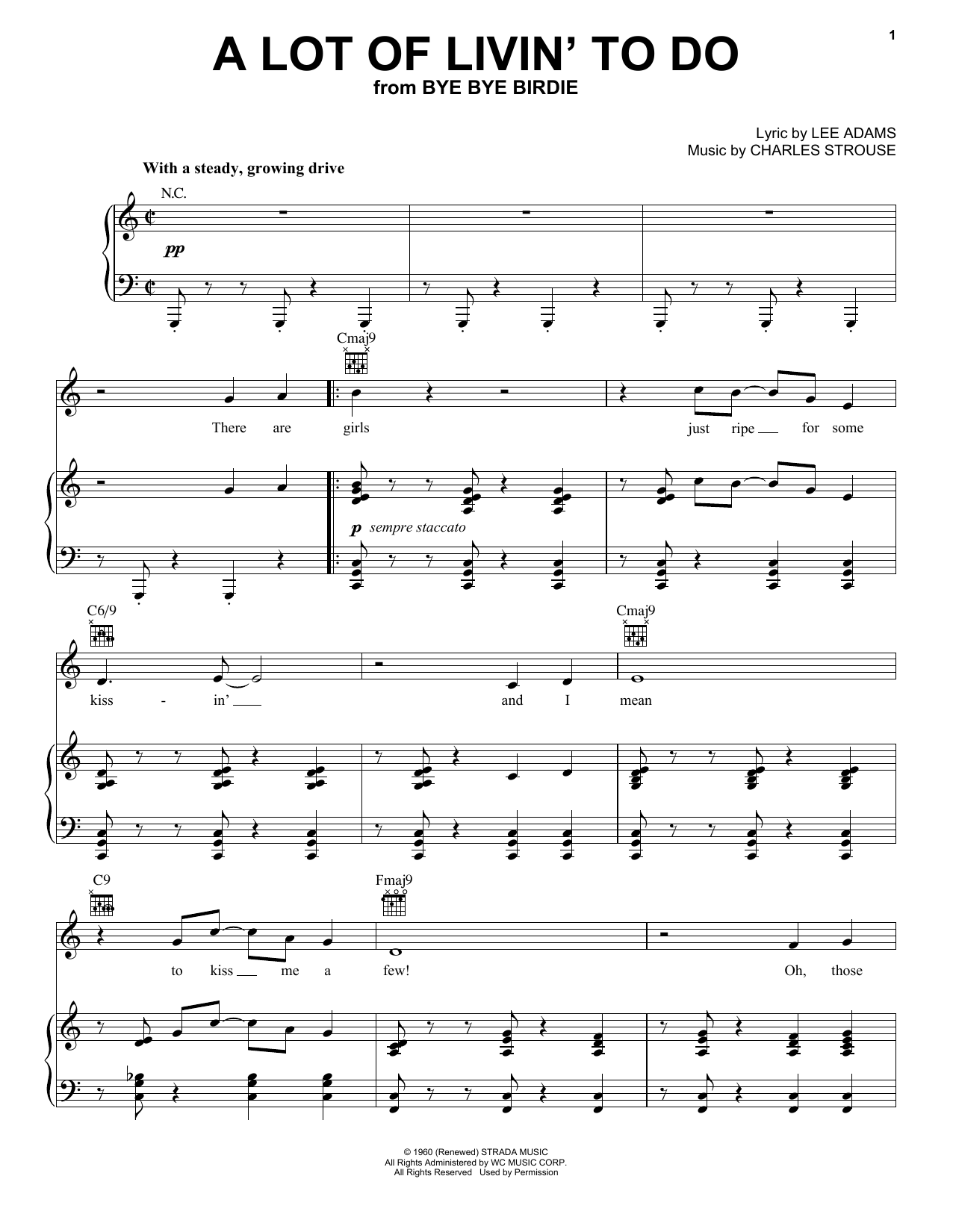 Charles Strouse A Lot Of Livin' To Do Sheet Music Notes & Chords for Melody Line, Lyrics & Chords - Download or Print PDF