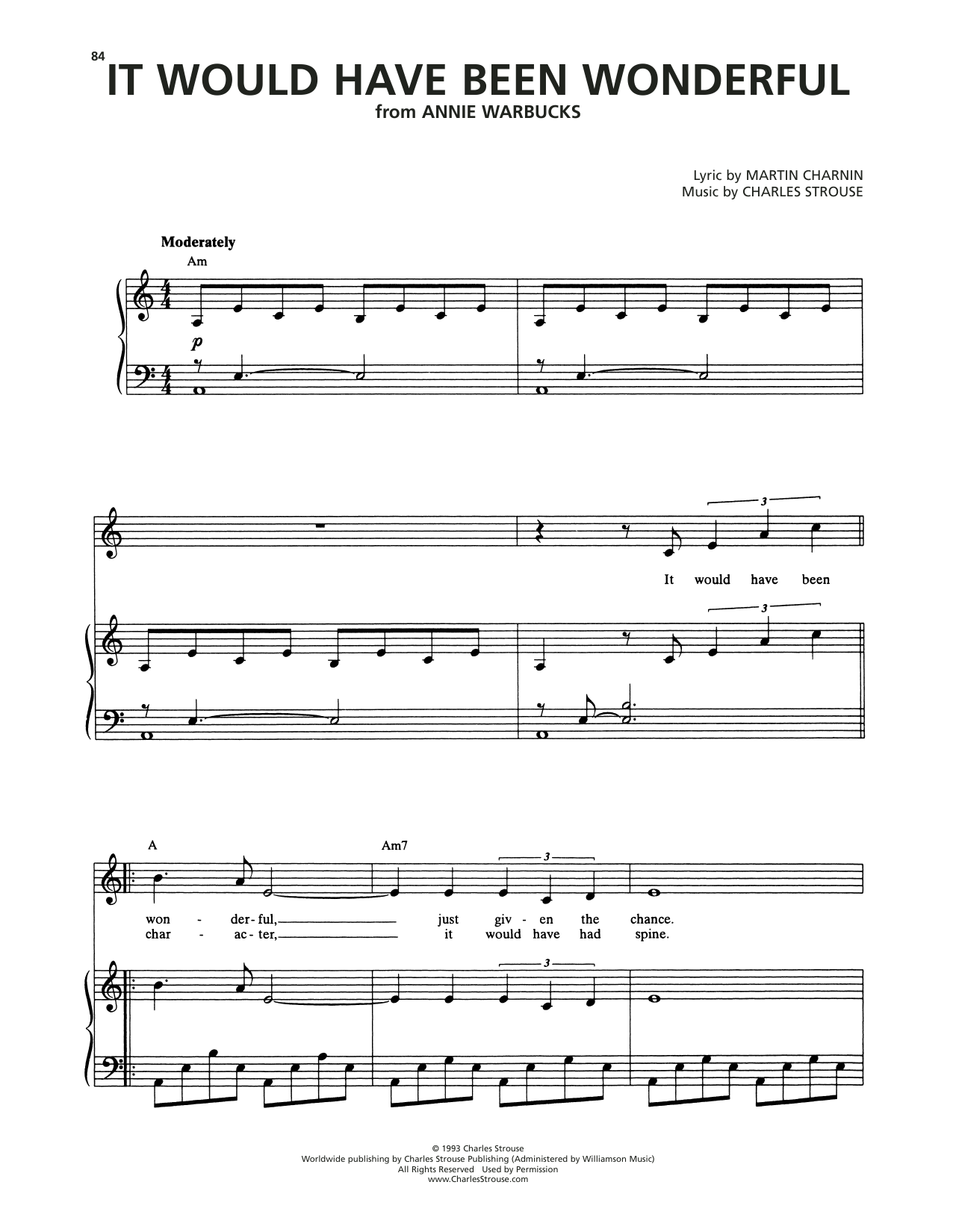 Charles Strouse It Would Have Been Wonderful (from Annie Warbucks) Sheet Music Notes & Chords for Piano & Vocal - Download or Print PDF