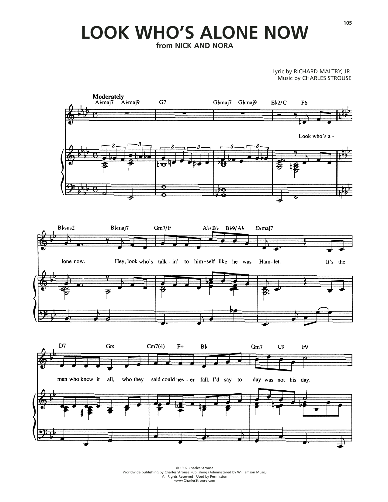 Charles Strouse Look Who's Alone Now (from Nick And Nora) Sheet Music Notes & Chords for Piano & Vocal - Download or Print PDF