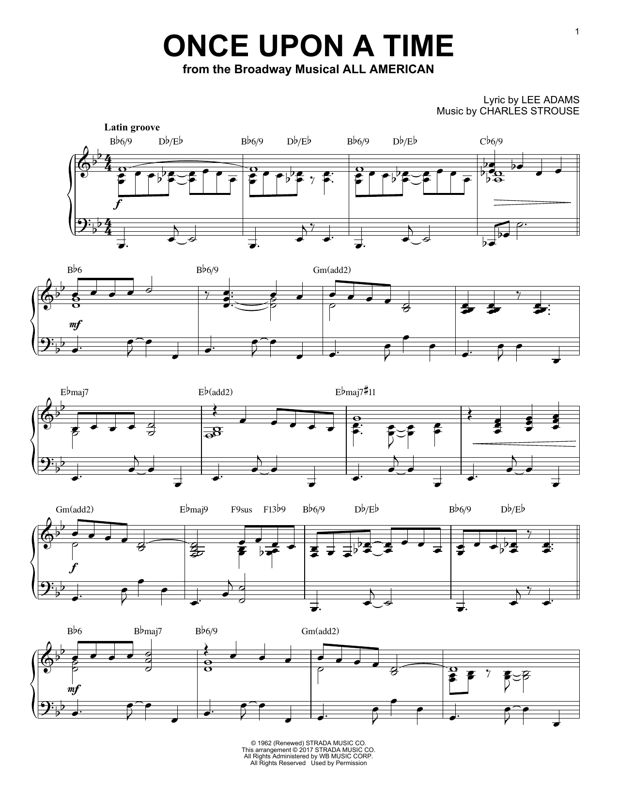 Charles Strouse Once Upon A Time [Jazz version] Sheet Music Notes & Chords for Piano - Download or Print PDF