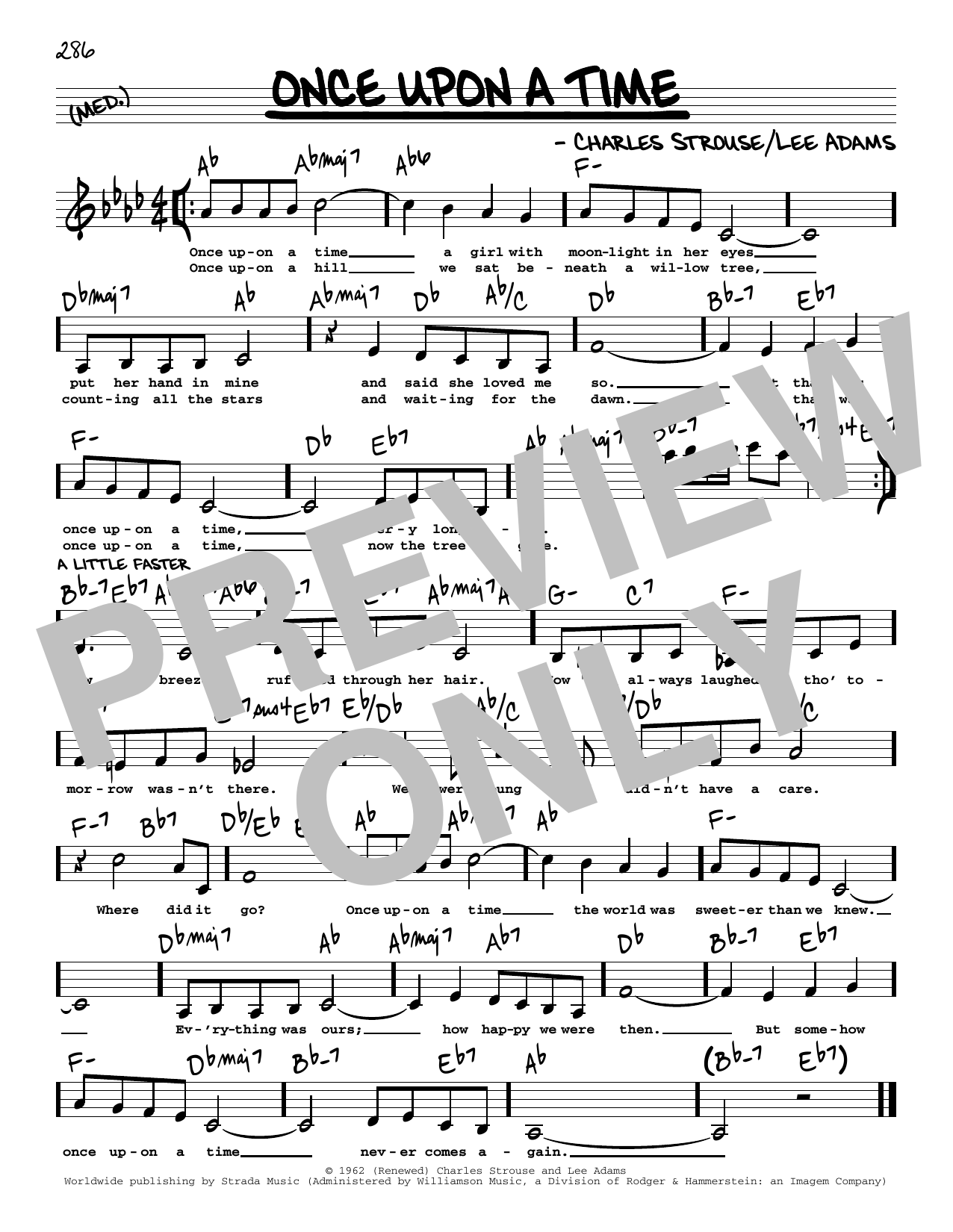 Charles Strouse Once Upon A Time (Low Voice) Sheet Music Notes & Chords for Real Book – Melody, Lyrics & Chords - Download or Print PDF
