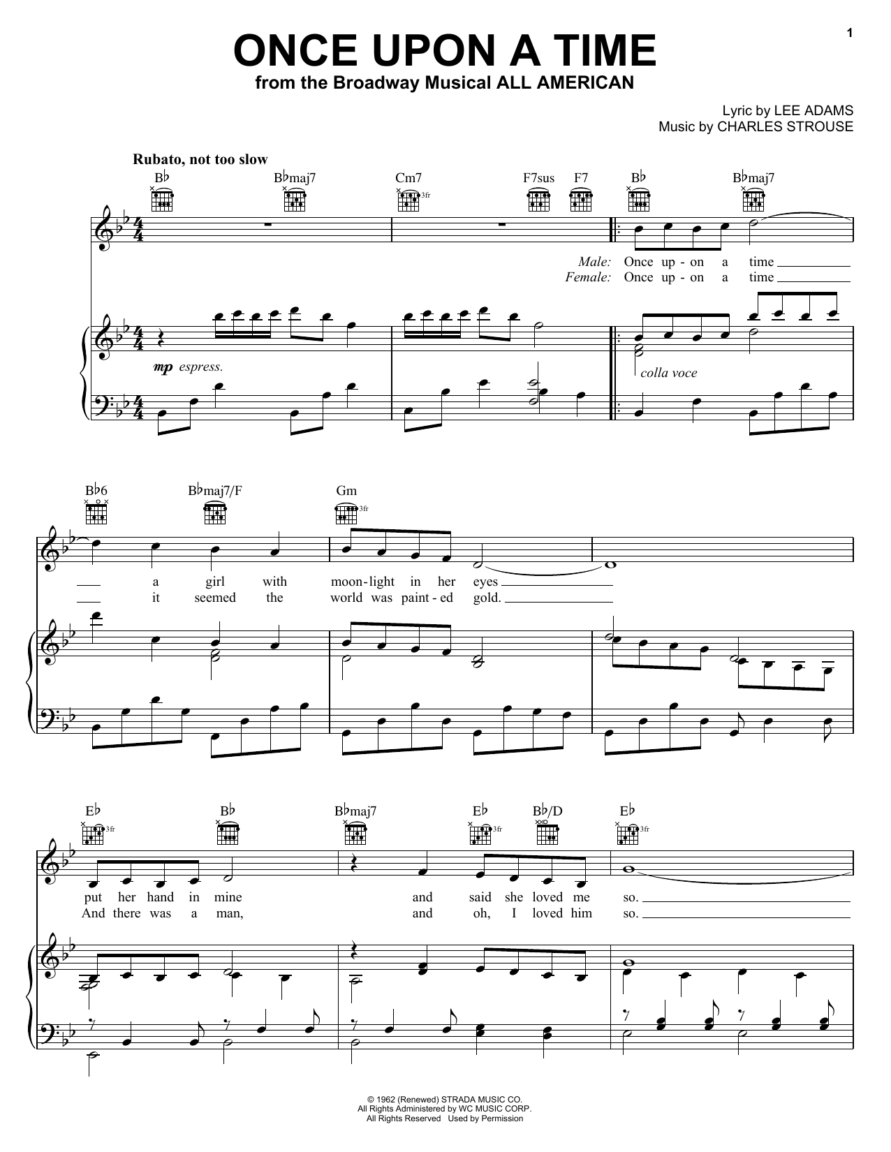 Charles Strouse Once Upon A Time Sheet Music Notes & Chords for Real Book – Melody & Chords - Download or Print PDF