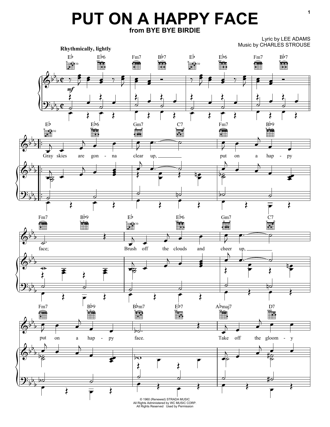 Charles Strouse Put On A Happy Face Sheet Music Notes & Chords for Piano & Vocal - Download or Print PDF
