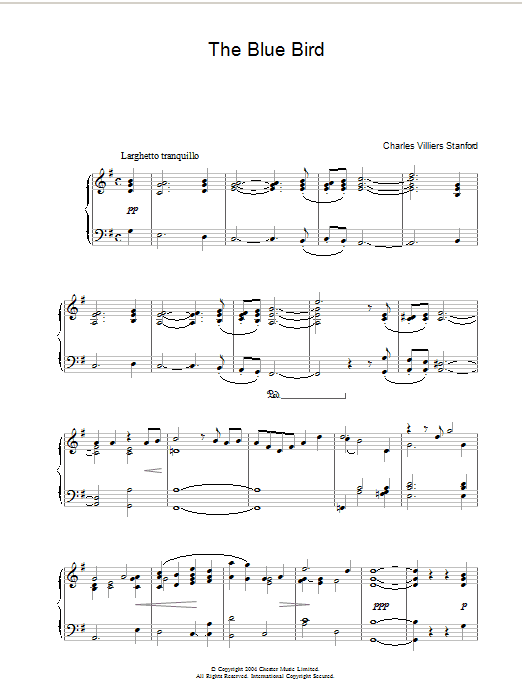 Charles Villiers Stanford Blue Bird Sheet Music Notes & Chords for Piano - Download or Print PDF