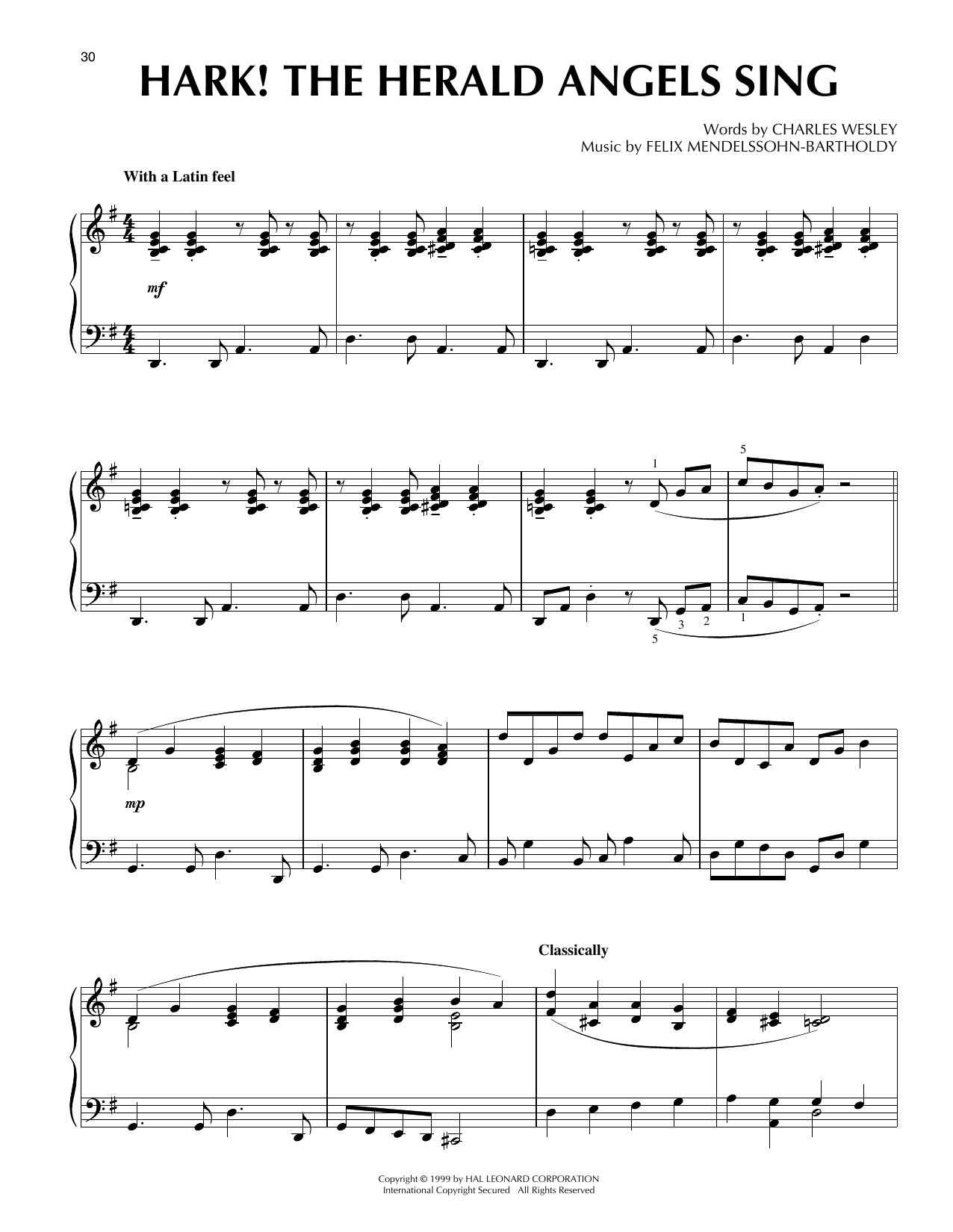 Charles Wesley Hark! The Herald Angels Sing [Jazz version] (arr. Frank Mantooth) Sheet Music Notes & Chords for Piano Solo - Download or Print PDF