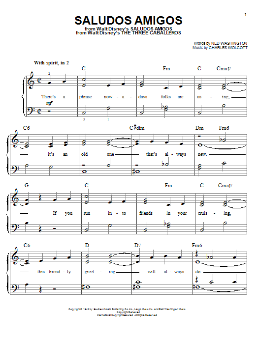 Charles Wolcott Saludos Amigos Sheet Music Notes & Chords for Violin - Download or Print PDF