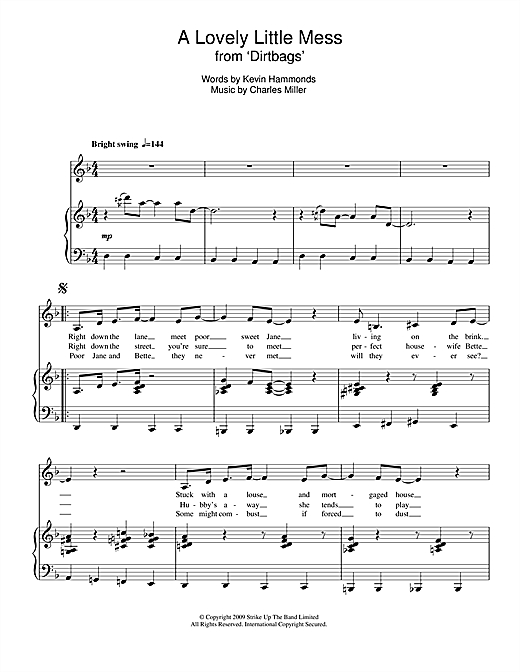 Charles Miller & Kevin Hammonds A Lovely Little Mess (from Dirtbags) Sheet Music Notes & Chords for Piano & Vocal - Download or Print PDF