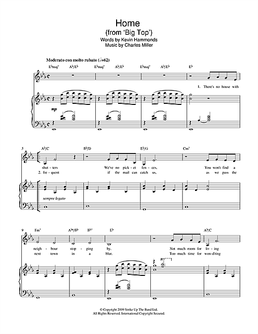Charles Miller & Kevin Hammonds Home (from Big Top) Sheet Music Notes & Chords for Piano & Vocal - Download or Print PDF
