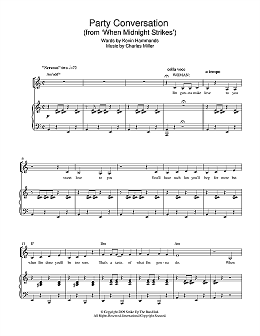 Charles Miller & Kevin Hammonds Party Conversation (from When Midnight Strikes) Sheet Music Notes & Chords for Piano & Vocal - Download or Print PDF