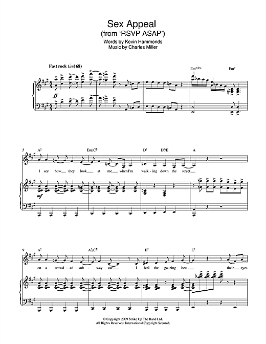 Charles Miller & Kevin Hammonds Sex Appeal (from RSVP ASAP) Sheet Music Notes & Chords for Piano & Vocal - Download or Print PDF