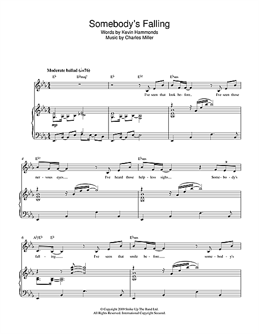 Charles Miller & Kevin Hammonds Somebody's Falling (from When Midnight Strikes) Sheet Music Notes & Chords for Piano & Vocal - Download or Print PDF