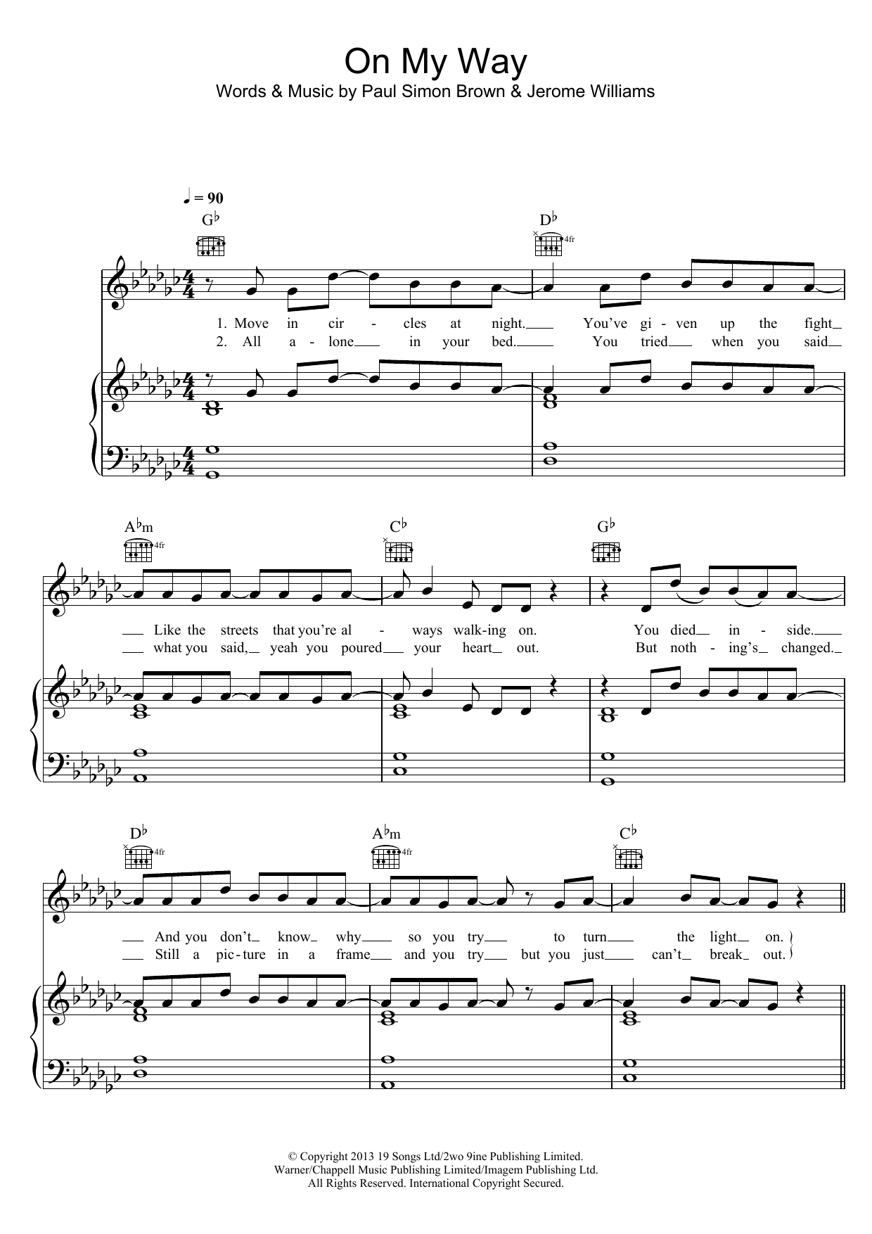 Charlie Brown On My Way Sheet Music Notes & Chords for Piano, Vocal & Guitar (Right-Hand Melody) - Download or Print PDF