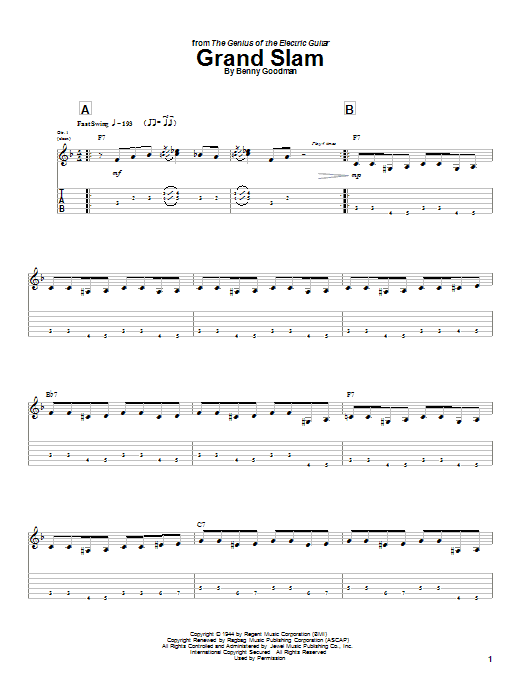 Charlie Christian Grand Slam Sheet Music Notes & Chords for Guitar Tab - Download or Print PDF Charlie Christian Grand Slam Sheet Music Notes & Chords for Guitar Tab - Download or Print PDF