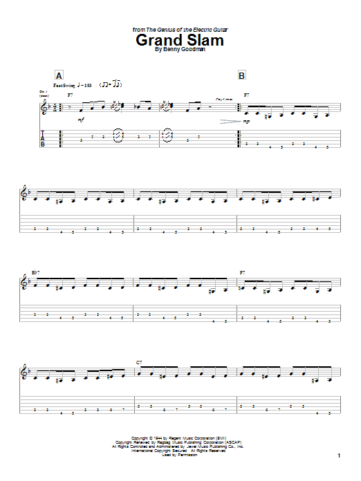 Charlie Christian Grand Slam Sheet Music Notes & Chords for Guitar Tab - Download or Print PDF