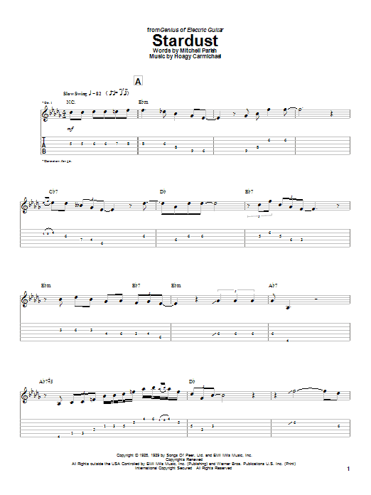 Charlie Christian Stardust Sheet Music Notes & Chords for Guitar Tab - Download or Print PDF