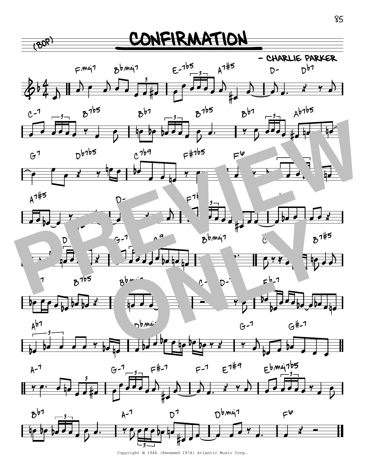 Charlie Parker Confirmation [Reharmonized version] (arr. Jack Grassel) Sheet Music Notes & Chords for Real Book – Melody & Chords - Download or Print PDF