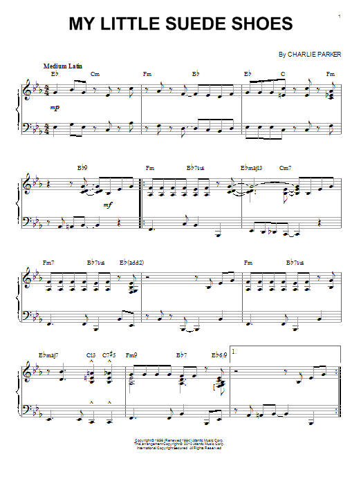 Charlie Parker My Little Suede Shoes (arr. Brent Edstrom) Sheet Music Notes & Chords for Piano - Download or Print PDF